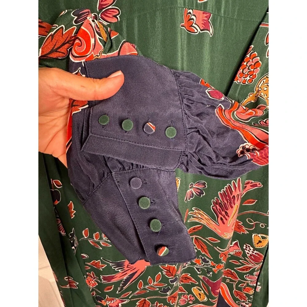 Boden Green Floral Midi Dress - Picture 4 of 15